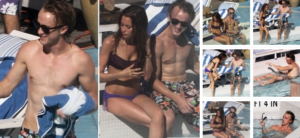 PICS Shirtless Tom Felton kicks back poolside in Miami tom felton shirtless